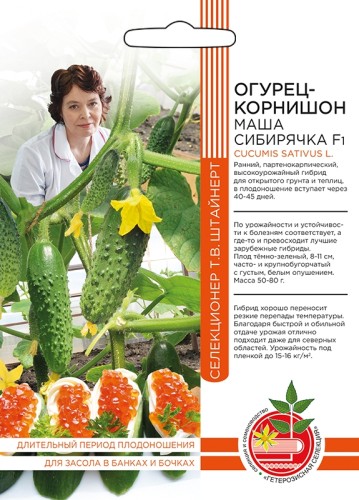 Огурец Маша Сибирячка F1 цв.п 10шт Гетерозисная Селекция