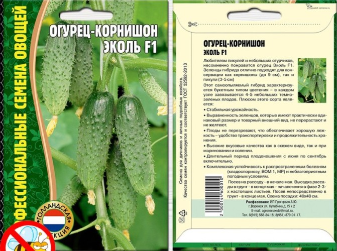 Огурец Эколь F1 цв.п 5шт ИП Григорьев