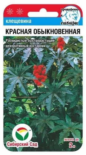 Клещевина Красная Обыкновенная цв.п 5шт Сибирский Сад