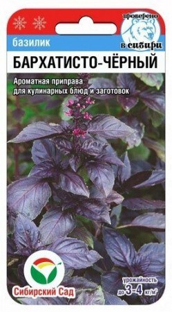 Базилик Бархатисто-Чёрный цв.п 0,5гр Сибирский Сад