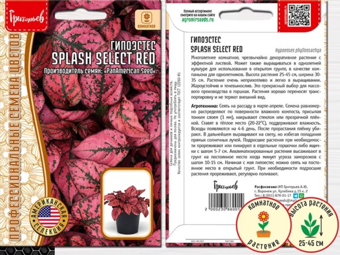 Гипоестес Splash Select Red PanAmerican цв.п 4шт ИП Григорьев