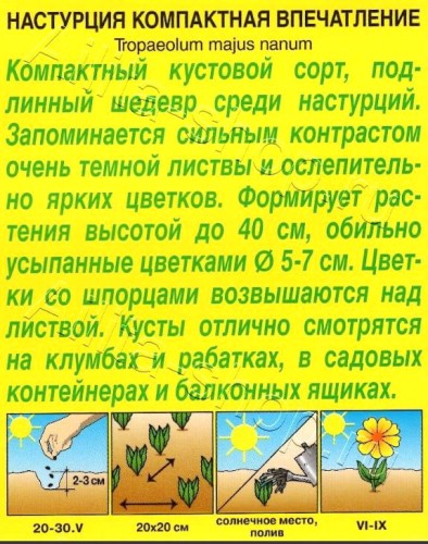 Настурция Впечатление цв.п 1гр Аэлита
