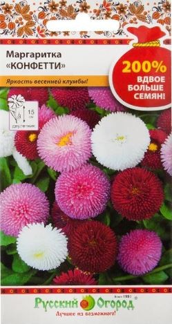 Маргаритка Конфетти смесь цв.п 0,1гр НК Русский Огород