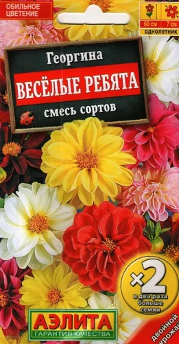 Георгина Весёлые Ребята смесь х2 цв.п 0,6гр Аэлита
