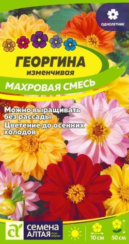 Георгина Махровая Смесь цв.п 0,2гр Семена Алтая