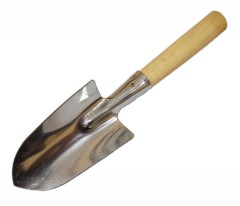 Совок посадочный СПш нерж. широкий с деревянной ручкой