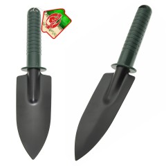 Совок посадочный узкий с пластмассовой зеленой ручкой 83-2