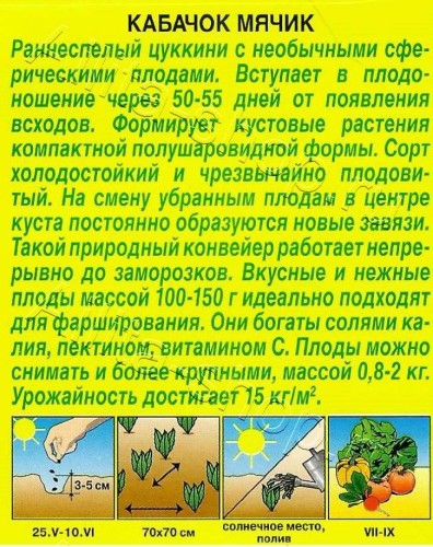 Кабачок Мячик цв.п 1гр Аэлита