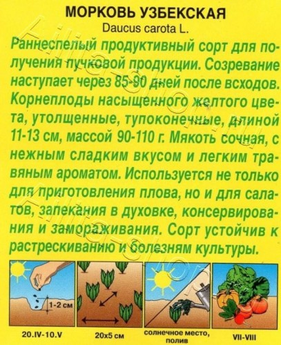 Морковь Узбекская цв.п 1гр Аэлита