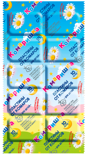 Пластины от комаров Комаришкадля детей с экстрактом ромашки ЧИСТЫЙ ДОМ