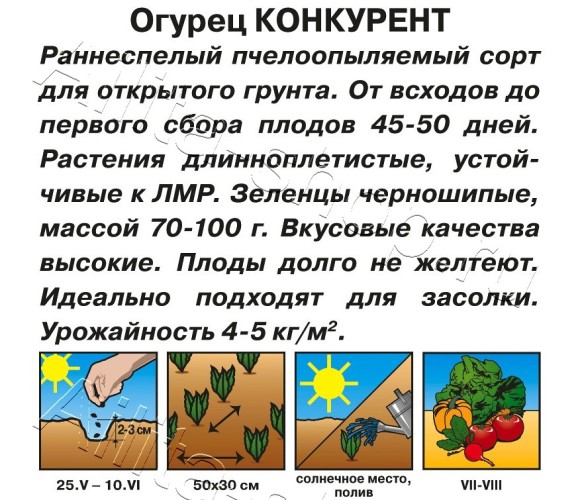 Огурец Конкурент цв.п. 20шт Аэлита