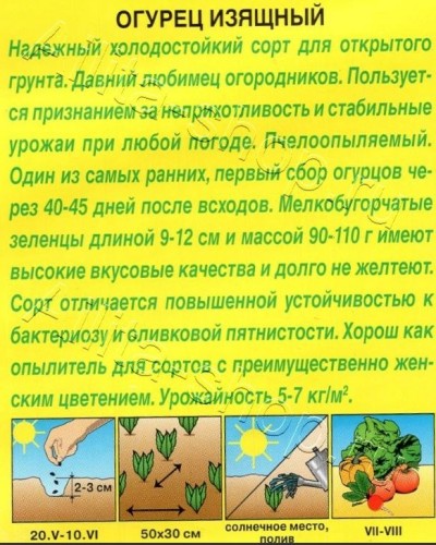 Огурец Изящный мет.п 10шт Аэлита